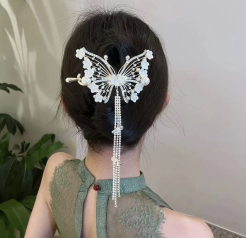 GENTLE STYLE BUTTERFLY TASSEL HAIR CLIP